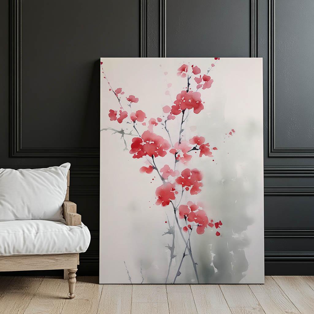 Wiosenne Urok Wiśni Wiosenne Urok Wiśni, 70X100 Cm, Rama Drewniana Jasny Dąb, Papier Matowy 230 Gsm