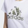 Adidas Футболка с круглым вырезом и принтом букв, облегающая, прямая, с коротким рукавом, женские топы, белые H52233
