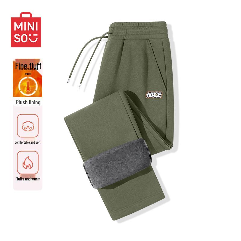 MINISO Мужские повседневные брюки прямого кроя в американском ретро-стиле с плюшевой подкладкой