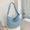 Winter Down Embroidery Thread Shoulder Bag Fashion Padded Dumpling Large Capacity Crossbody Bag