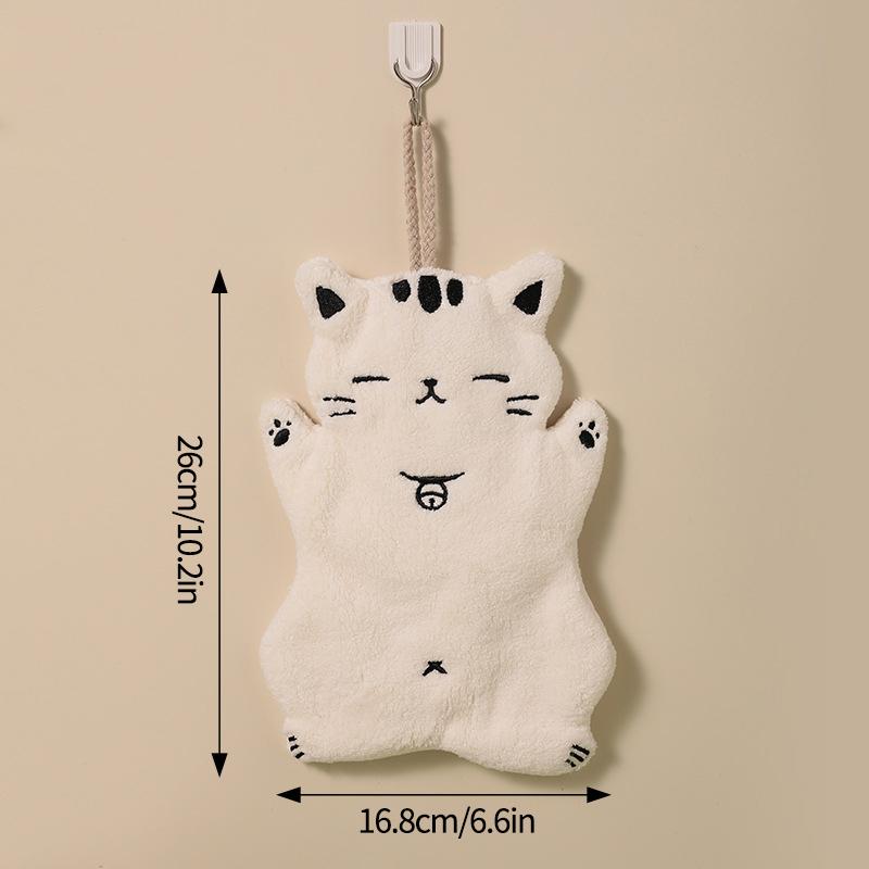 Cute Cartoon Hand Towel Hanging Towels Double-thickness Hand Towels for Bathroom Kitchen Interesting Children's Towels
