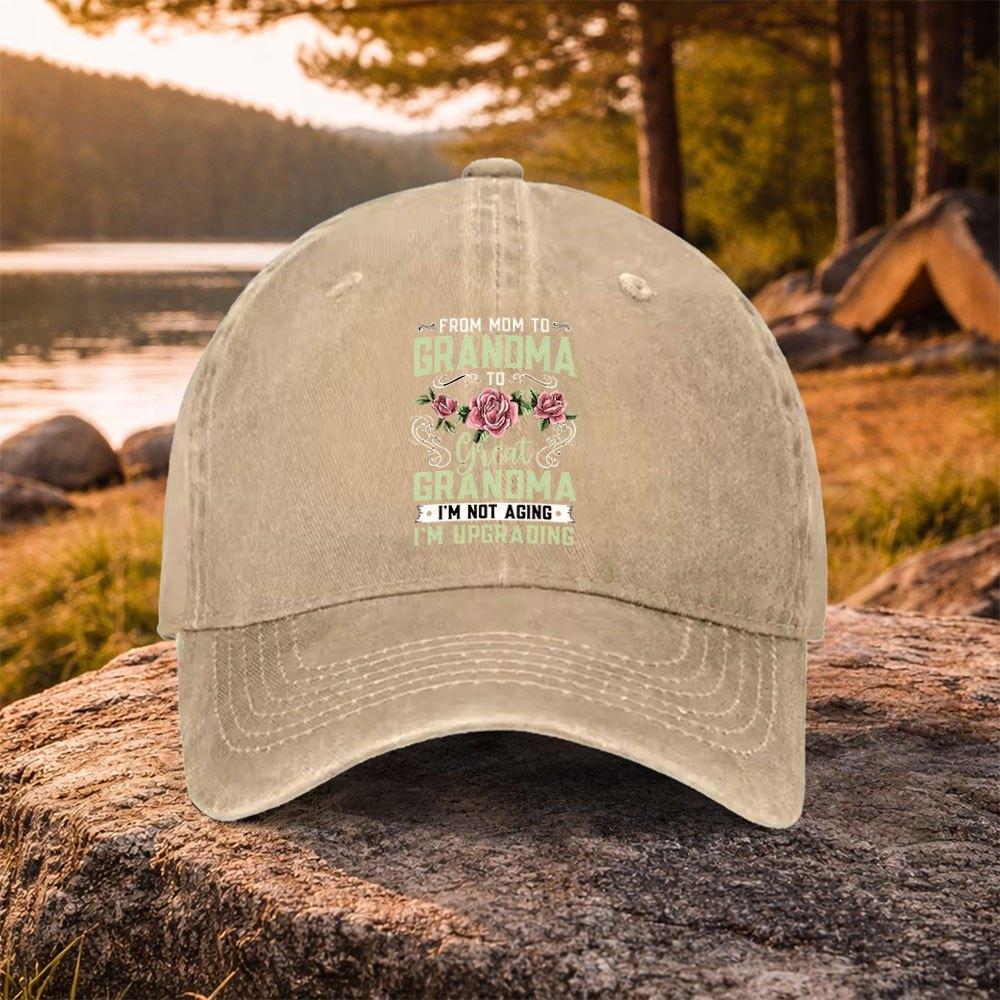 Fun Print Washed Baseball Cap for Grandma Unisex Casual Golf Hat Outdoor Daily Commute