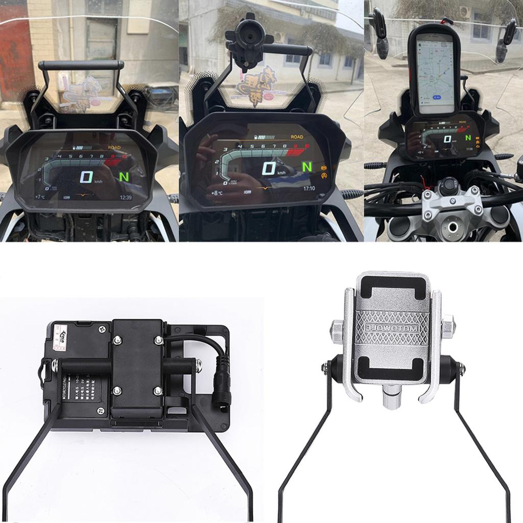 Motorcycle GPS Navigation Bracket Front Bar Stand Mobile Phone GPS Holder Charging Bracket Replacement for F750GS F850GS