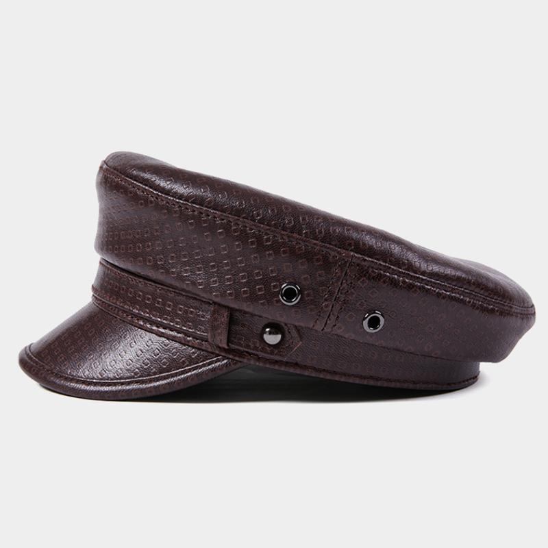 Мужские и женские темно-синие шляпы. Повседневные солнцезащитные и солнцезащитные кожаные шляпы с плоским верхом.