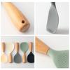 Rice Shovel with Wooden Handle Rice Non-Stick Silicone Scoop for Home