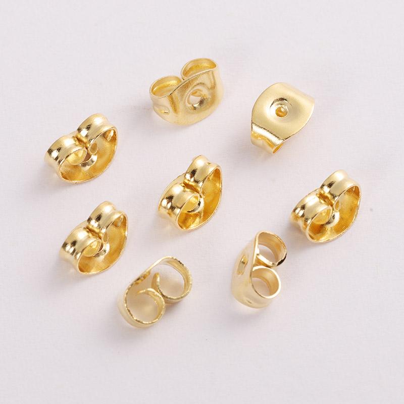 50pcs 100pcs 6x4.5mm Stainless Steel Earrings Back Gold Tone Rose Gold Butterfly Ear Nuts Stopper DIY Jewelry Making Supplies
