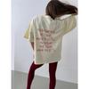 100% Cotton Oversized Casual Letter Print T-Shirt