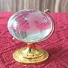 Metal Rotating World Globe Crystal Globe With Golden Stand Decor for Office Study Tabl Success Good Luck and Prosperity Small Size Gift Item