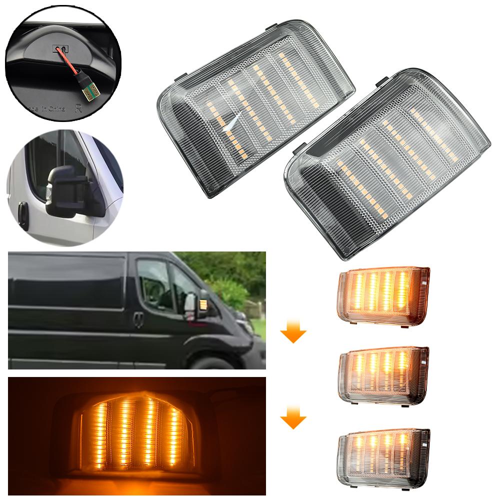 2 шт. Динамическое зеркало для Peugeot Boxer Fiat Ducato Citroen Jumper RELAY RAM PROMASTER Свет Светодиодный Поворотник