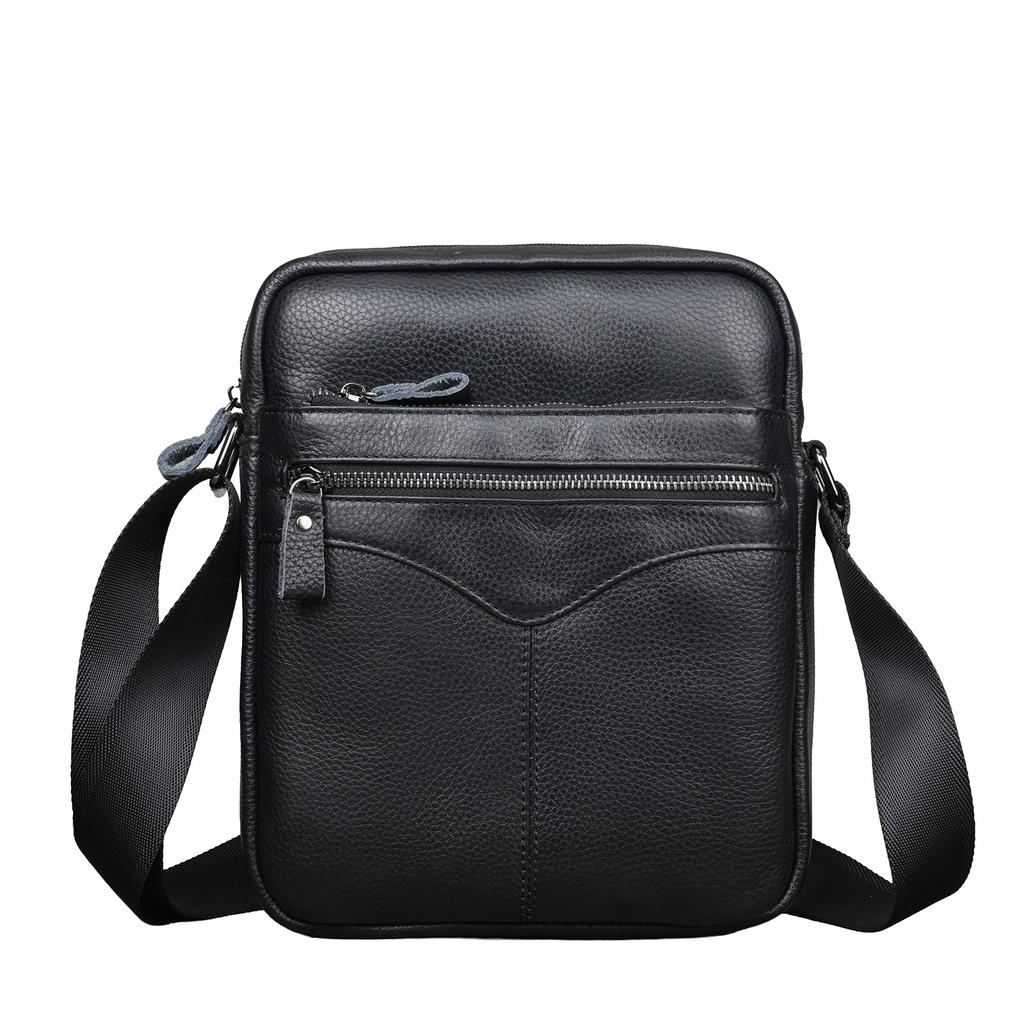 Top‑Grain Cowhide Genuine‑Leather Small Shoulder Crossbody Bag 2026 New for Men Large‑Capacity Messenger Purse for Business & Commute Use