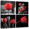 Canvas Print Red Tulips Set