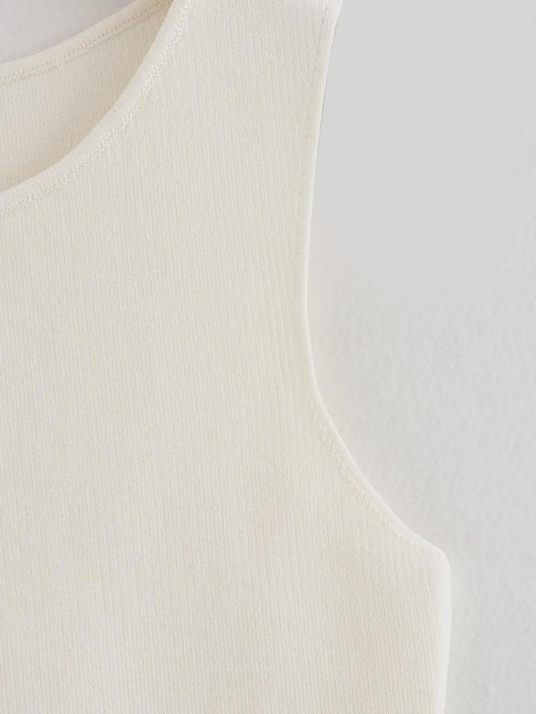 European & American Women's Fashion 2024 Gold Button Flat Stitch Vest Top