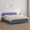 VidaXL Slat Bed Base with Mattress and LED, Upholstered Bed, Double Bed, Adult Bed for Interior Bedroom, 3134121