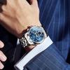 OLVES Синие часы Дата Наручные часы Водонепроницаемые Стильные популярные часы Серебряные деловые стильные часы Аналоговые кварцевые часы Металлический ремешок Модные часы Повседневные