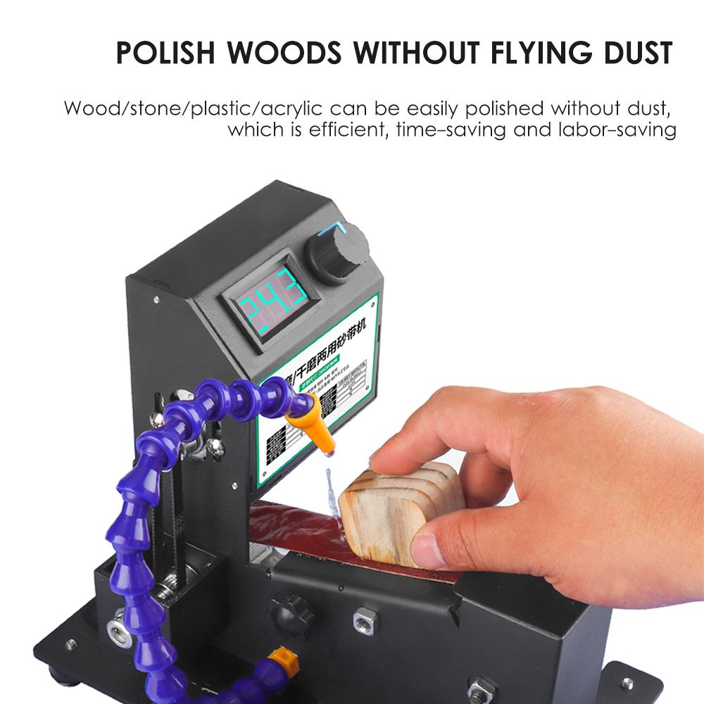 Мини-ленточный шлифовальный станок мощностью 350 Вт, электрический шлифовально-полировальный шлифовальный станок для сухой и влажной шлифовки, шлифовальный станок