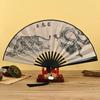 8 Inch Plastic Fan with Fringe Pendant Ancient Style Overbearing Male Style Hanfu Dance Silk Cloth