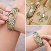 Retro Flower Butterfly Watch Quartz Movement Floral Watch Set  Evening Party