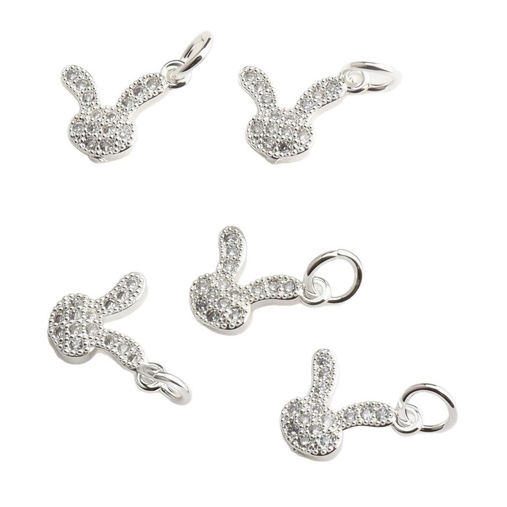 14K Gold Plated Zircon Rabbit Pendant for DIY Bracelets and Necklaces
