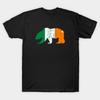 Asian Size Men Print T-shirt St. Patricks Day Irish Flag Grizzly Bear With Clover | Bearlybrand No-Cut Heat Transfer Print Cotton Tshirt