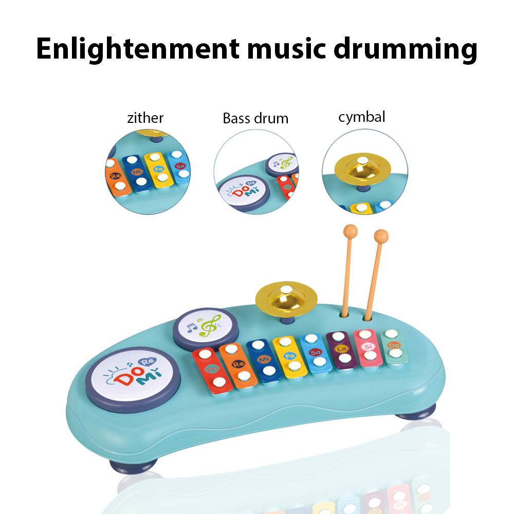2 в 1 ксилофон барабанный набор музыкальные инструменты подарки на день рождения многофункциональный хлопающий барабан красочный 8