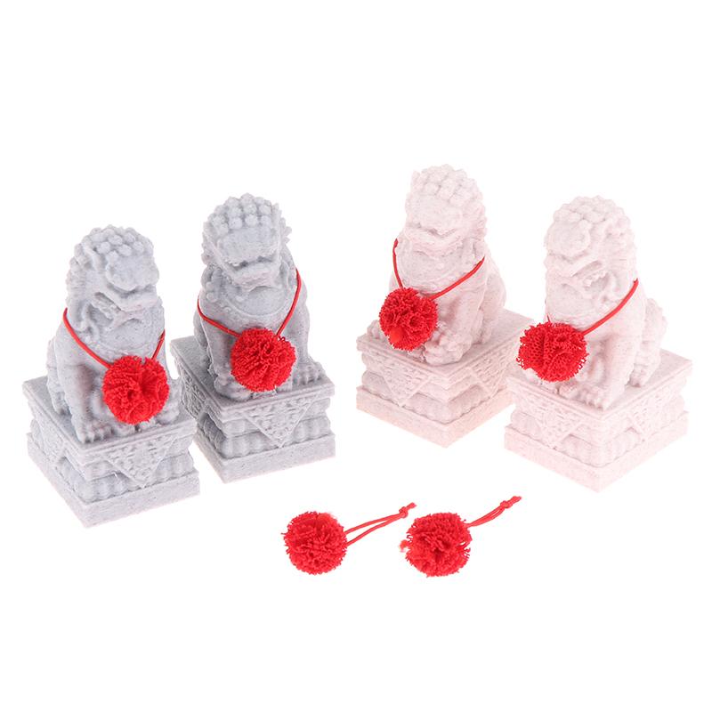 1 пара имитация каменной статуи льва кукольный домик лев двор украшение микросцена украшения микросцена строительный реквизит
