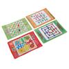 Snake and Ladder Kids Nine Men"s Morris Portable Flying Chess Ludo Board for Family Game 4 In 1 Set