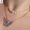 JMXD-Барби ожерелье принцессы с жемчугом и бабочкой ожерелье принцессы с кристаллами пара подруга ювелирные изделия подарочные товары