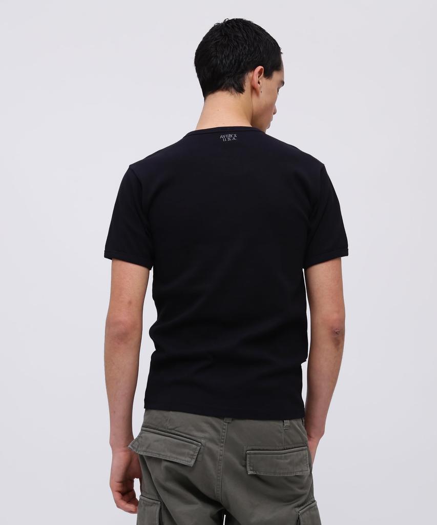 AVIREX DAILY RIB CREWNECK TEE 6143502 men's L black