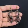 Garnet Jewelry, 999 Copper Wire Wrapped Earrings, Handmade Gemstone Jewelry Earrings For Memorial Day