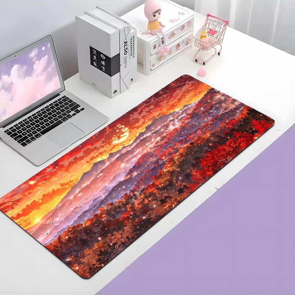 Scenery Artistic SSamurai Scenery Mouse Pad Large Gaming Mousepad With Thick Stitched Edge NonSlip Desk Mat