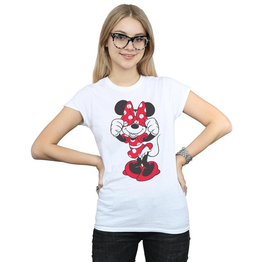 Disney Womens/Ladies Minnie Mouse Bow Eyes Cotton T-Shirt