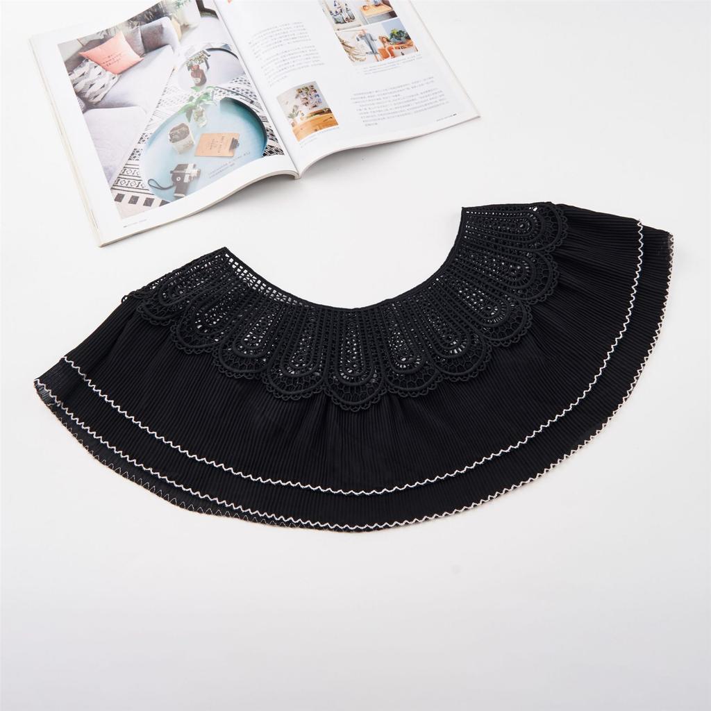 Fashion Lace Trim Shawl Hollowout Neck Scarf Breathable Poncho Lace Shawl Women Formal Party Collar Shawl Shoulder Wrap