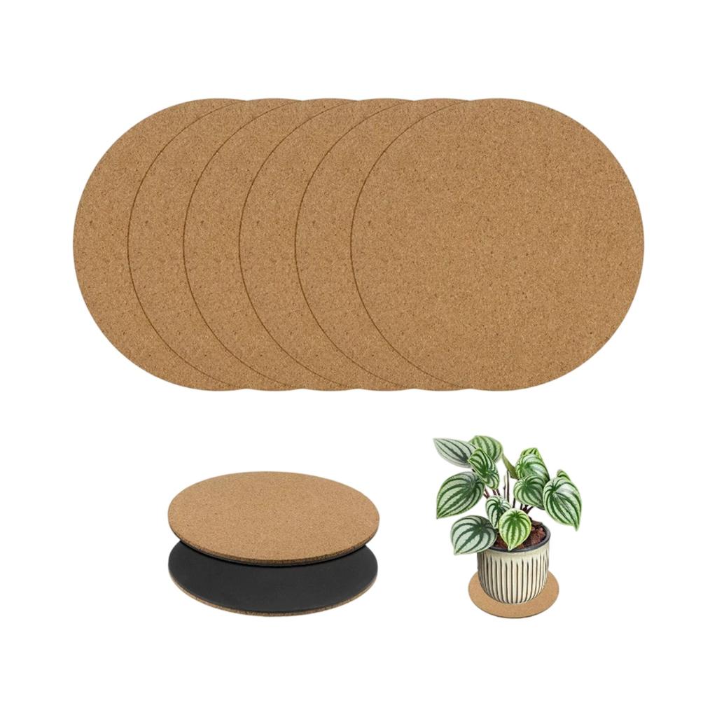 Double-Sided Cork Plant , Round Water-Absorbing Flowerpot Pads, Non- Cork Plant Mats for Indoor Outdoor Planters, Table