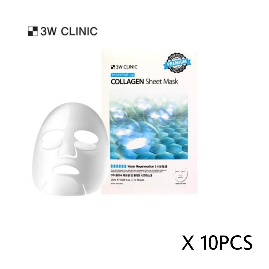 3w Clinic Essential Up Sheet Mask 25ml X 10 Sheets (6 Options)