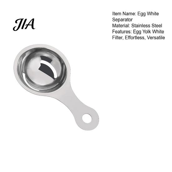 Durable Stainless Steel Filter Egg White Yolk Separator, Effortless Separation Professional Baking Tools Divider, Curved Groove Sieve for Family