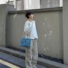 New Lee Fabric Tote Bag, Crossbody Bag, Shoulder Bag, Handbag Small Women's Denim Blue LE240004M-503