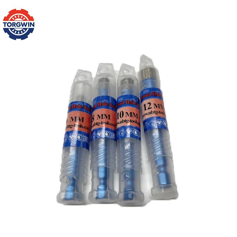 Вакуумная алмазная пайка Сухое сверло Пила Керамика Мрамор Гранит Плитка Открывалка отверстий Коронка Режущий инструмент 4 шт. M14 Шестигранный хвостовик