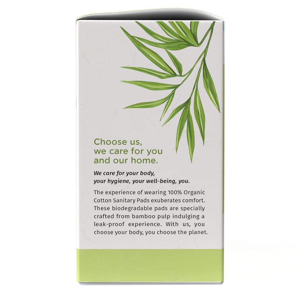 Биоразлагаемые гигиенические прокладки из органического хлопка, ночные, безопасные для кожи | Удобный и простой в использовании | Упаковка из 10 шт.
