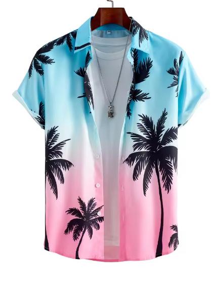 3D Cow Printing Men's Short Sleeve Shirt Summer Summer Men's Casual Shirt Outdoor Street Fashion Men's Short Sleeve
