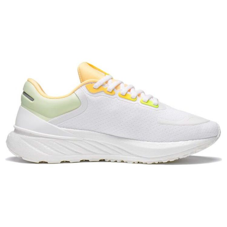 Кроссовки Li Ning Yue Ying 2.0 с нескользящей подошвой, амортизирующие, прочные, с низким верхом, женские, белые, зеленые, оранжевые ARHT002-1