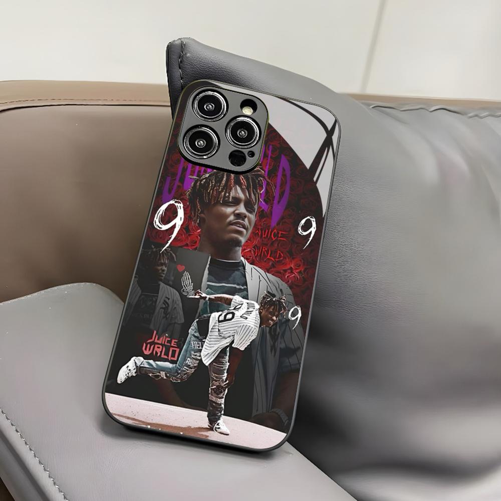 Чехол для телефона Singer J-Juice W-WRLD для Iphone 17 Air 16 15 14 12 11 13 Pro Max Mini X Xr Xs Puls Черная стеклянная крышка