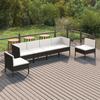 Day and Night - Day and Night Garden Furniture Set 6 Pieces and Black Synthetic Rattan Cushions