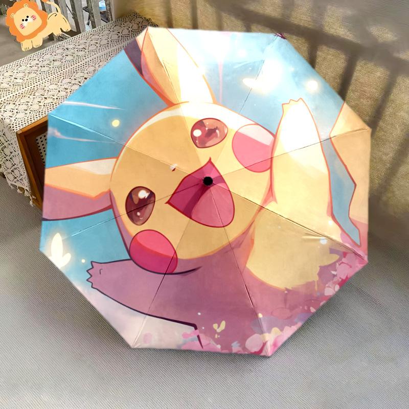 Узор Пикачу, автоматический складной зонт, портативная и складная конструкция, 8 спиц, рождественский или день рождения подарок.