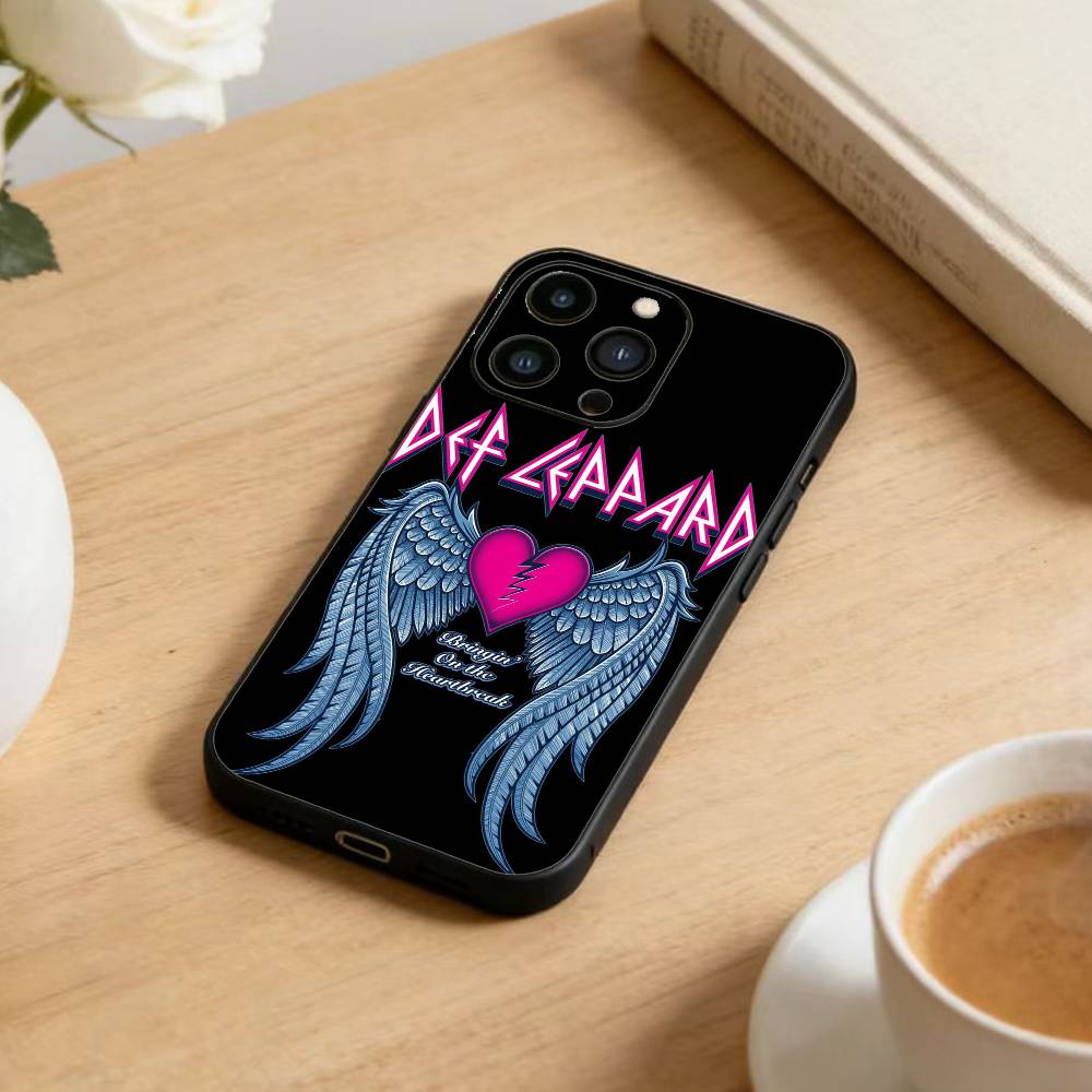 Популярная рок-группа D-Def leppard Чехол для телефона iPhone 17 16 15 14 13 12 Max Plus Силиконовый Черный Чехол