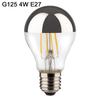 Bulbs New E27 Silver Light Ncandescent Mirror Reflection A60 Semi-plated Bulb LED Filament Bulb