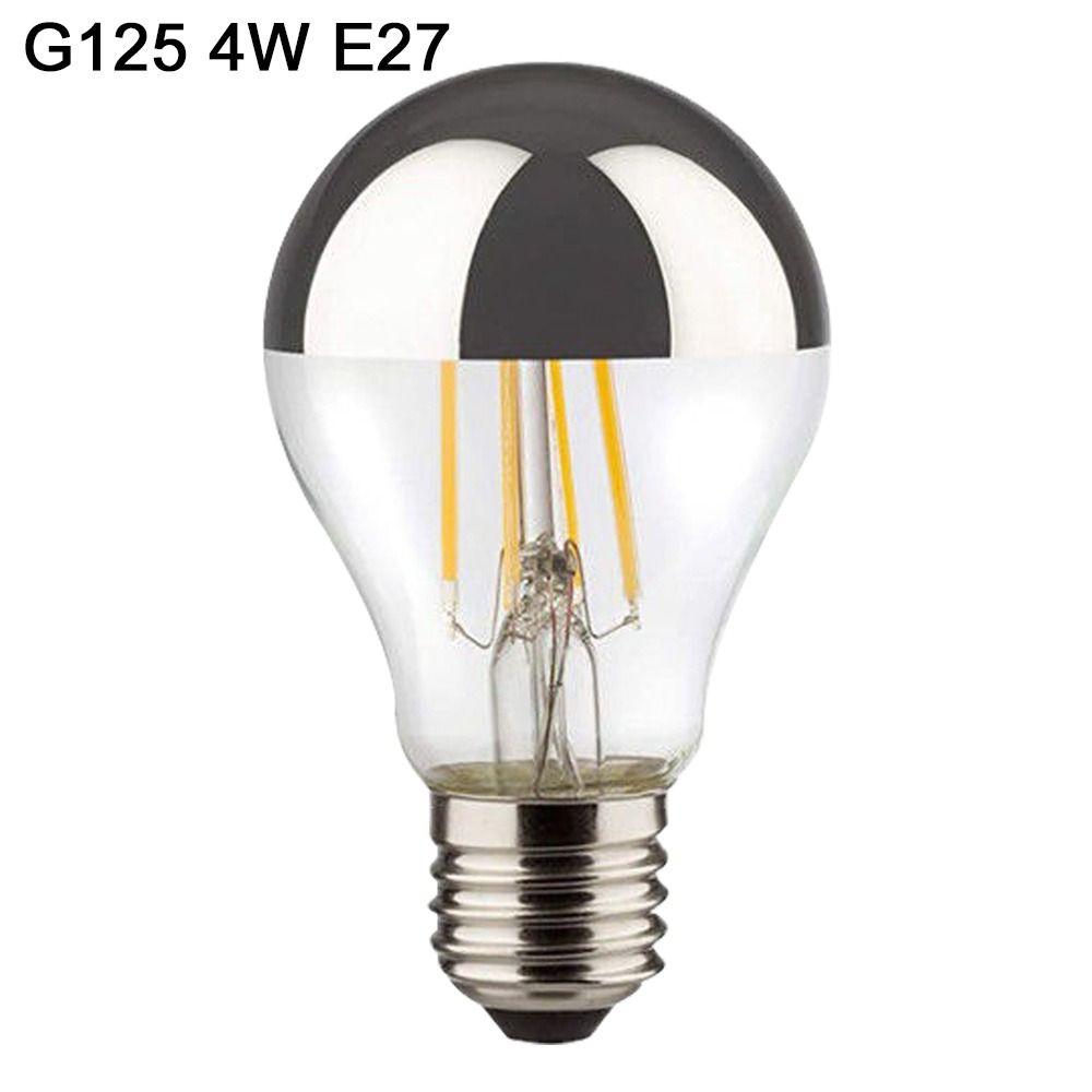 Bulbs New E27 Silver Light Ncandescent Mirror Reflection A60 Semi-plated Bulb LED Filament Bulb