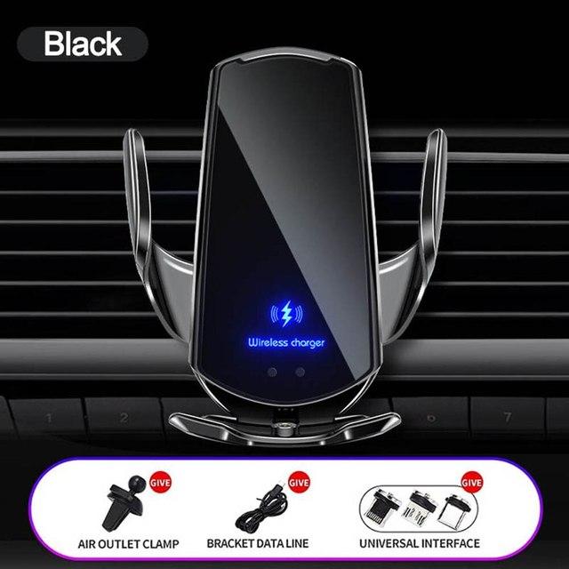 Q3 Smart Sensor Автомобильное беспроводное зарядное устройство для телефона 15 Вт Быстрая зарядка Автоматический зажимной автомобильный держатель для телефона для iPhone и всех Android с поддержкой Qi