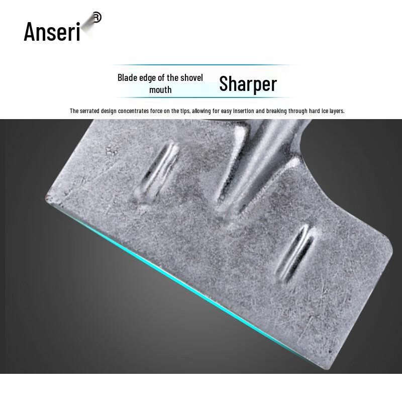 Ansirui Manganese Steel Long Handle Ice and Snow Shovel