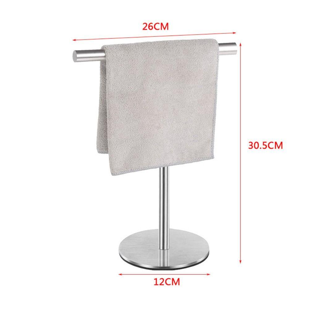 Stainless Steel Bath Towel Stand T-Shape Modern Style Bathroom Towel Hanger Waterproof Rustproof Hand Towel Holder Shower