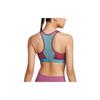 Nike Dri-Fit Color Block Средняя поддержка Спортивный бюстгальтер с молнией спереди Женское нижнее белье Фиолетовый Красный FD4807-653